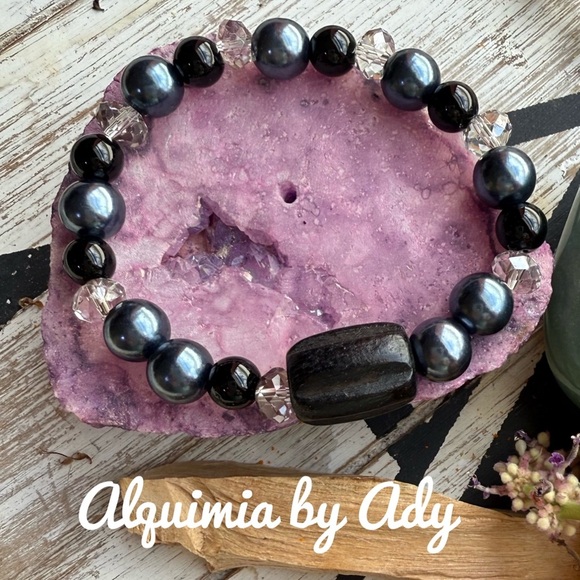Alquimia by Ady Black and Gold Beaded Bracelet - Picture 1 of 1
